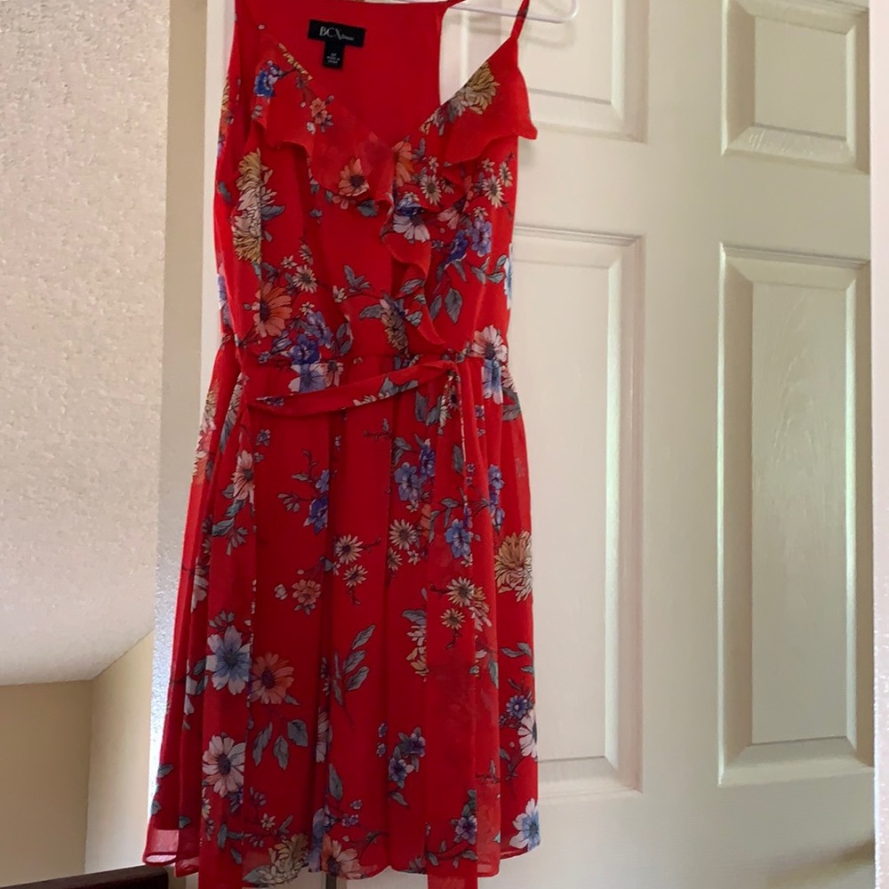 Red flower dress size M